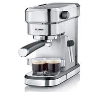 Severin KA 5994 Macchina Espresso Espresa, per 1 o 2 Tazze, Adatta per cialde ESE e caffè macinato, Pronta in 40 Secondi, Pressione 15 Bar, 1350 W, Acciaio Inox, Argento/Nero