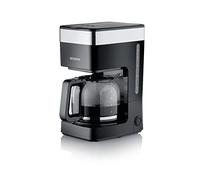 Severin KA 9263 Macchina Caffè da 900 W, Macchina da Caffè Fino a 10 Tazze, Macchinetta Caffè con Filtro Permanente Lavabile, Piastra Riscaldante, Acciaio Inox Spazzolato/Nero