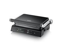 SEVERIN SEVINI Comfort per carne, pesce e verdura, macinino digitale per grigliare senza grassi con 5 programmi auto, rivestito in ceramica, per interni fino a 230 °C, 1800 W, nero, KG 2399