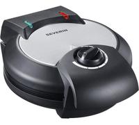 Severin macchina per waffel, con rivestimento antiaderente per waffle classici a forma di cuore, ferro per waffle a forma di cuore salvaspazio, potenza 1.300 w, nero/acciaio inox, wa 2103