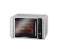 SEVERIN Microonde 3 in 1 con griglia e funzione aria calda, mini forno con 10 programmi automatici, forno a microonde multifunzione con piatto girevole e griglia, argento/nero, MW 7775