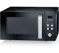 Severin mw 7750 forno microonde 800w da 20 l con funzione grill 1000 w, microonde piccolo 2in1 per cuocere e scongelare, microonde con 10 livelli di potenza, piatto girevole, nero [classe di efficienz
