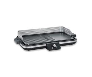 SEVERIN PG 8564 Barbecue Plancha per Carne, Pesce e Verdura, Barbecue da Tavolo da 2300W Pronto a Grigliare in Pochi Minuti, Grill Antiaderente con Superficie di Cottura 30x50 cm