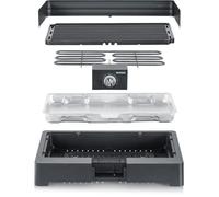 Severin - PG8567 - Barbecue da tavolo elettrico, 2.200 W, ghisa in alluminio fuso, fumio e canotta dacqua dellodore, noi
