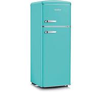 Severin Frigorifero Doppia porta Capacità 208 Litri Classe energetica A++ Raffreddamento Statico Cassetto Veggibox colore Turchese - RKG 8934 Linea Retrò