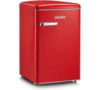 Severin rks 8830 mini frigorifero retrò 108l, frigorifero piccolo e silenzioso con diversi scomparti, congelatore 13l e portabottiglie, 37 db, classe energetica d, rosso