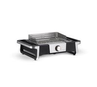 SEVERIN SENOA BOOST Barbecue Elettrico per Interni ed Esterni, Grill Elettrico 3000W con Avvio Rapido fino a 500°C, Griglia Elettrica con Superficie SafeTouch, Inox/Nero, PG 8113