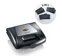 SEVERIN Sandwich Toaster Con Piastre Per Grill, Piastre Per Sandwich Toaster E Piastre Per Waffle, Potenza 1.000W, SA 2968