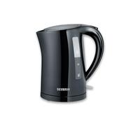 SEVERIN WK 3498 Bollitore per acqua 2200 W in plastica e metallo, Teiera elettrica con capacità di 1,5 litri, Bollitore acqua elettrico con indicatore del livello dell'acqua, Nero