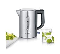 Severin WK 3647 - Set di bollitori da viaggio con 2 tazze in plastica e 2 cucchiai in acciaio INOX spazzolato e nero, 3647