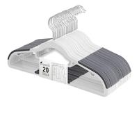 SEVERNO Grucce appendiabiti in plastica, grucce per pantaloni ad alta durata, set di ganci antiscivolo Softy, chiusura antiscivolo, 20 pezzi