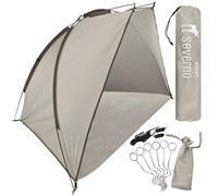 SEVERNO Tenda da spiaggia Gran Canaria, 220 x 120 x 120 cm, protezione solare e antivento, leggera, con custodia, colore: grigio