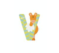 Sevi 83022 - Lettere in legno a forma di animale, V Vikunja, ca. 10 cm, lettere porta per cameretta dei bambini, giocattolo educativo ABC in legno, giocattolo educativo per bambini dai 3 anni in su,
