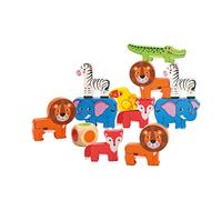SEVI Animali impilabili (19 pz.) | Trudi by Giochi in Legno educativi Prima Infanzia. Costruzioni e Giocattoli. Regalo di Natale e Compleanno per Bambini | 12x5x5cm Wood | Modello 88047