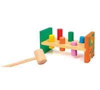 SEVI Banchetto Batti Batti | Trudi by Giochi in Legno educativi Prima Infanzia. Costruzioni e Giocattoli. Regalo di Natale e Compleanno per Bambini | 22x9,5x10,8cm Wood | Modello 88051