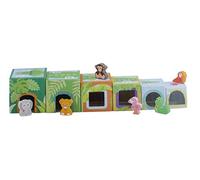SEVI Cubi impilabili Savana (12 pz) | Trudi by Giochi in Legno per Bambini. Giocattoli impilabili 12x57x12cm | Costruzioni e Play Set | Modello 88008