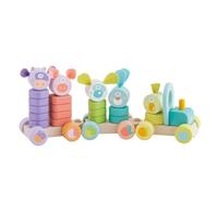 SEVI Impilabile Trenino Forme & Numeri (24 pz) | Trudi by Giochi in Legno Bimbo da Un Anno Regali Bambini Primi Mesi | 35x15x8cm | Primi Giochi | Modello 82995
