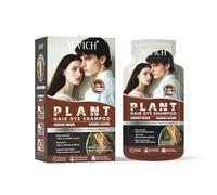 Sevich 5 in 1 Ginseng Shampoo colorante per capelli per donne e uomini, 10 sacchetti monouso per copertura grigia e rafforzamento dei capelli, sistema vegano, colore marrone castano