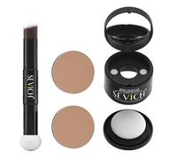 SEVICH Polvere magnetica per attaccatura dei capelli con pennello, ricaricabile, per ritocchi radici, per linee sottili e copertura grigia, impermeabile, a prova di sudore e sbavature, correttore