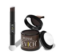 Sevich Polvere per attaccatura dei capelli, 10 g, con pennello, nasconde istantaneamente la perdita dei capelli, il diradamento e il grigio, polvere per ritocchi alle radici impermeabile 48H, topper