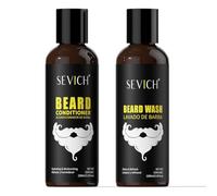 Sevich Set di shampoo da barba e balsamo per uomini, formula vegetale naturale con olio di argan e jojoba, pulizia profonda e idratante, previene la secchezza e le crespe
