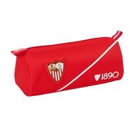 SEVILLA FC - Astuccio con cerniera e scomparto, astuccio per bambini, ideale per bambini in età scolastica, comodo e versatile, qualità e resistenza, 21 x 7 x 8 cm
