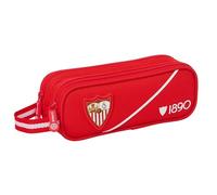 SEVILLA FC - Astuccio doppio bambino, astuccio per bambini, ideale per bambini in età scolastica, comodo e versatile, qualità e resistenza, 21 x 6 x 8 cm