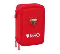 SEVILLA FC - Astuccio scolastico con 37 strumenti inclusi, ideale per bambini dai 5 ai 14 anni, comodo e versatile, qualità e resistenza, 12,5 x 5,5 x 19,5 cm