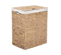 Seville Classics Cesto portabiancheria portatile intrecciato a mano naturale di alta qualità, con manici per il trasporto, per riporre vestiti, biancheria, lenzuola, giocattoli, giacinto d'acqua