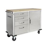 Seville Classics il banco da lavoro mobile con 4 cassetti , 121,9 x 50,8 x 95,2 cm, Granito