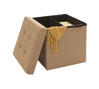 Seville Classics Pouf, Beige, 40cm x 40 cm x 40 cm