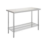 Seville Classics Tavolo da Cucina Professionale in Acciaio Inox , 125 x 61 x 90 cm