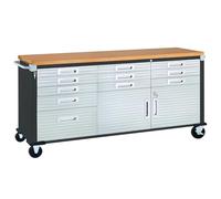 Seville Classics UltraHD® il banco da lavoro mobile con 11 cassetti , para garaje, oficina, 182,9 x 50,8 x 95,2 cm, Grafite