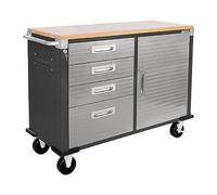 Seville Classics UltraHD® il banco da lavoro mobile con 4 cassetti, para garaje, oficina, 121,1 x 50,8 x 95,2 cm, Grafite