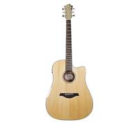 Sevinia Chitarra elettroacustica, stile occidentale con top in abete massiccio e retro e lati in mogano, equalizzatore a 3 bande, accordatore, tastiera in palissandro, manico in Okoume, borsa