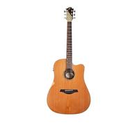 Sevinia Chitarra elettroacustica, stile occidentale con top in cedro massiccio e fondo e lati in palissandro, equalizzatore a 3 bande, accordatore, tastiera in palissandro, manico in okoume, borsa