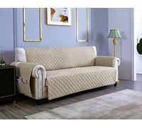 sevi's Copridivano 2 Posti con Braccioli - Copridivano Impermeabile - Reversibile - Antigraffio Gatto - Antimacchia - OEKO-TEX - Copri Divano Trapuntato in Microfibra (2 Posti, Beige)