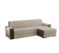 sevi's Copridivano 2 Posti con Penisola Impermeabile, Copridivano Penisola Destra/Sinistra Universale Reversibile, Copri Divano Antigraffio Indispensabile per Animali Domestici (L 200CM, Beige)