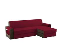 sevi's Copridivano 2 Posti con Penisola Impermeabile, Copridivano Penisola Destra/Sinistra Universale Reversibile, Copri Divano Antigraffio Indispensabile per Animali Domestici (L 200CM, Vino Rosso)