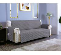 sevi's Copridivano 3 Posti con Braccioli - Copridivano Impermeabile - Reversibile - Antigraffio Gatto - Antimacchia - OEKO-TEX - Copri Divano Trapuntato in Microfibra (3 Posti, Grigio)