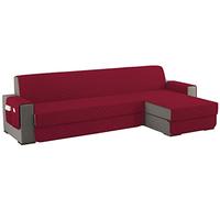 sevi's Copridivano 4 Posti con Penisola Impermeabile, Copridivano Penisola Destra/Sinistra Universale Reversibile, Copri Divano Antigraffio Indispensabile per Animali Domestici (L 300CM, Vino Rosso)
