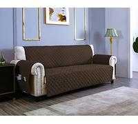 sevi's Copripoltrona 1 Posto con Braccioli - Copripoltrona Relax Reclinabile Impermeabile - Reversibile - Antigraffio Gatto - Antimacchia - OEKO-TEX - Copri Divano (1 Posto, Marrone)