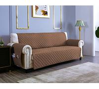 sevi's Copripoltrona 1 Posto con Braccioli - Copripoltrona Relax Reclinabile Impermeabile - Reversibile - Antigraffio Gatto - Antimacchia - OEKO-TEX - Copri Divano (1 Posto, Marrone Chiaro)