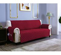 sevi's Copripoltrona 1 Posto con Braccioli - Copripoltrona Relax Reclinabile Impermeabile - Reversibile - Antigraffio Gatto - Antimacchia - OEKO-TEX - Copri Divano (1 Posto, Vino Rosso)