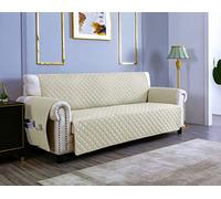 sevi's Copripoltrona 1 Posto con Braccioli - Copripoltrona Relax Reclinabile Impermeabile - Reversibile - Antigraffio Gatto - Antimacchia - OEKO-TEX - Copri Divano (1 Posto, Bianco Crema)