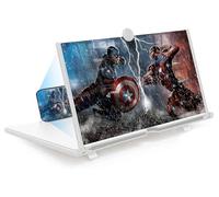 Sevitini Amplificatore schermo cellulare, 16 pollici 3D HD Ingranditore schermo smartphone, pieghevole Lente d'ingrandimento,per tutti gli smartphone, per la visione di video (Bianco)