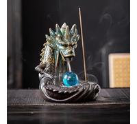 Sevitini Bruciatore incenso dragon, Porta incenso a cascata, con 60 coni d'Incenso + 30 bastoncini,Fontana incenso cascata dragon,per decorazioni per la casa ornamento
