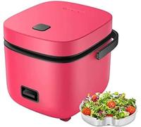 SEVSO Cuociriso Perfetto Piccolo Per 2, Cuociriso Giapponese Da 1,2 Litri, Pentola Per Riso Antiaderente Con Vaporiera,Rosa,Rouge