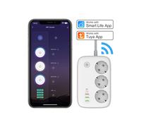 (SEW-3452)Ciabatta multipresa Smart Wi-Fi, 3 Prese EU + 4 USB QC/PD, Controllo da smatphone app dedicata - Multipresa Intelligente