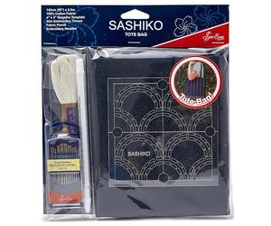 Sew Easy Sashiko - Kit per borse da 36 x 42 cm, set completo con modelli di tessuto a filo, aghi, istruzioni (lingua italiana non garantita)